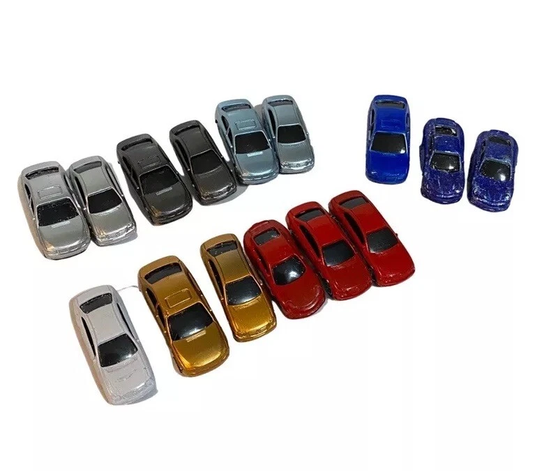 Lote de 15 coches modelo escala N vehículos miniatura para diseños de trenes y dioramas Foto 1 de 4