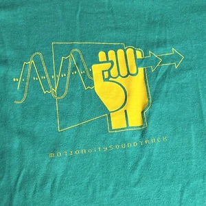 Motion City Soundtrack VTG 2000s Green Yellow Hand T-Shirt Size Youth L (14-16) - Picture 1 of 7
