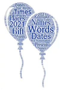 word art picture personalised gift present keepsake Birthday bday balloons - Imagen 1 de 1