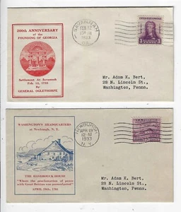 FDC's #726-8, 727-4 -- Adam Bert - Picture 1 of 2