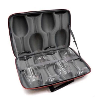Wine glasses with travel case - Hard Shell Case & 4 Crystal Glasses for Camping - image 1 of 4