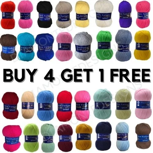 WOOLCRAFT 100g NEW FASHION DK Knitting Yarn Ball Wool Double Knit - 74 Shades UK - Image 1 of 1