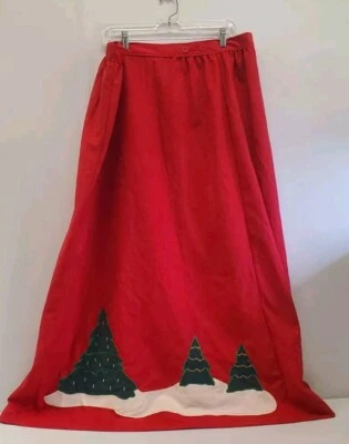 Falda de mujer vintage de 1970 The Frog Pond envolvente línea A árbol de Navidad ultra gamuza Foto 1 de 4