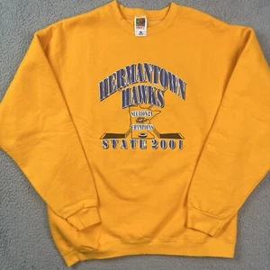 Vintage Hermantown Hawks Sweater Minnesota High School Hockey State Champs 2001 - Picture 1 of 8