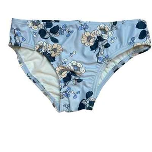 NEW Seafolly Floral Light Blue Bikini Bottom Swimwear Kids Size 7 - Picture 1 of 3