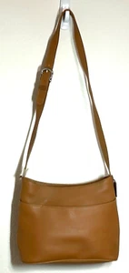 St. John's Bay Genuine Leather Cognac Hobo Crossbody Purse Adjustable Strap NWOT - Picture 1 of 10