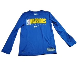 Youth S Nike Royal Golden State Warriors Practice Long Sleeve Performance Shirt  - Picture 1 of 9