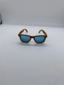 Salt Slayer Sunglasses Handcrafted Cherry Wooden Frame Polarized Blue Lens - Picture 1 of 6