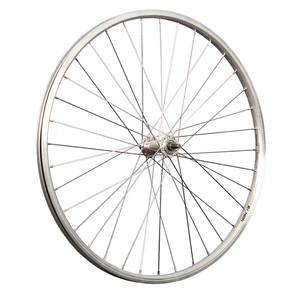Laufrad 26 Zoll Vorderrad Fahrrad Hohlkammerfelge Edelstahl Speichen vorn silber - Bild 1 von 9