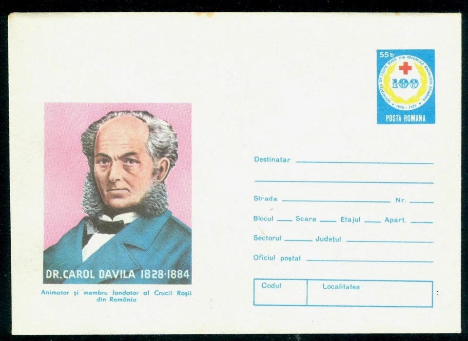 1976 年 Dr.Carol Davila,罗马尼亚红十字会创始人,RotesKreuz,罗马尼亚,封面 — 第 1/1 张图片