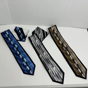 Mens ROMARIO MANZINI Ties Geometric Art Deco design with Pocket Square - Picture 1 of 10