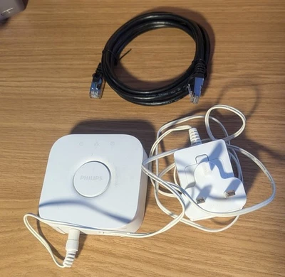 Philips Hue Bridge Smart Lightning Hub 3241312018A With Power Supply & LAN Cable - Image 1 of 2