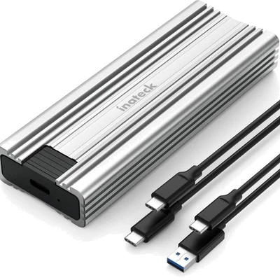 USB 3.2 Festplattengehäuse M.2 NVMe SATA 10 Gbps, werkzeuglos, kompatibel - Bild 1 von 4