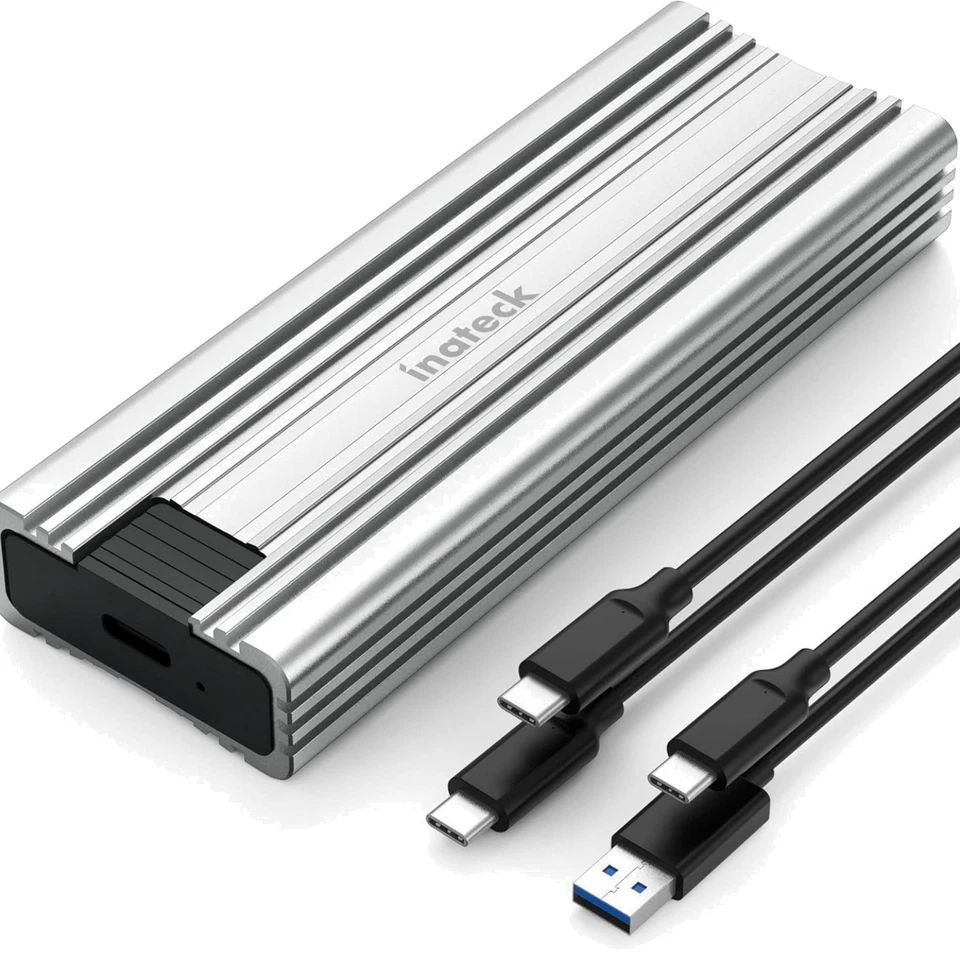 USB 3.2 Festplattengehäuse M.2 NVMe SATA 10 Gbps, werkzeuglos, kompatibel - Bild 1 von 4