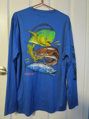 F.H. Camisa de pesca Davis para deportes al aire libre talla XL manga larga azul sintetizado Foto 1 de 4