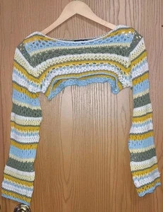 Forever 21 Crochet Cropped Sheug Top Pullover Damen Größe M Mehrfarbig... - Bild 1 von 5