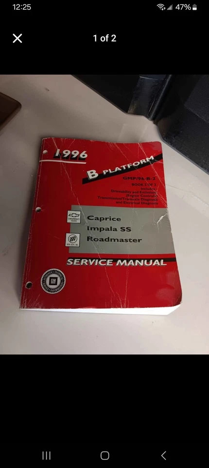 Chevrolet Caprice Impala SS 1996 Buick Roadmaster manual de taller libro 2 Foto 1 de 1