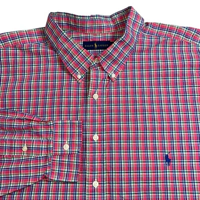 Ralph Lauren Mens 4XLT Multicolor Plaid Long Sleeve Button Down Shirt - Image 1 of 4