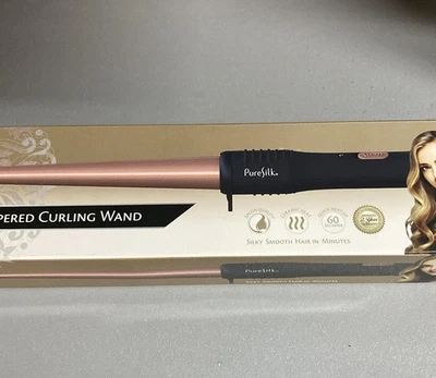 Curling Wand Tapered Pure Silk Ceramic Heat Curls in Minutes Spa Therapy NEW - Image 1 of 4