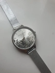 Olivia Burton Silver Floral Watch - Picture 1 of 2