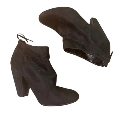 Botines de tacón de gamuza sintética rosa y pimienta talla 8,5 Foto 1 de 4