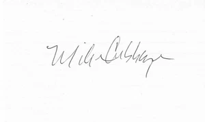 SIGNED 3x5 INDEX CARD OF MIKE CUBBAGE (DECEASED 2024)! GREAT AUTOGRAPH! - Picture 1 of 1