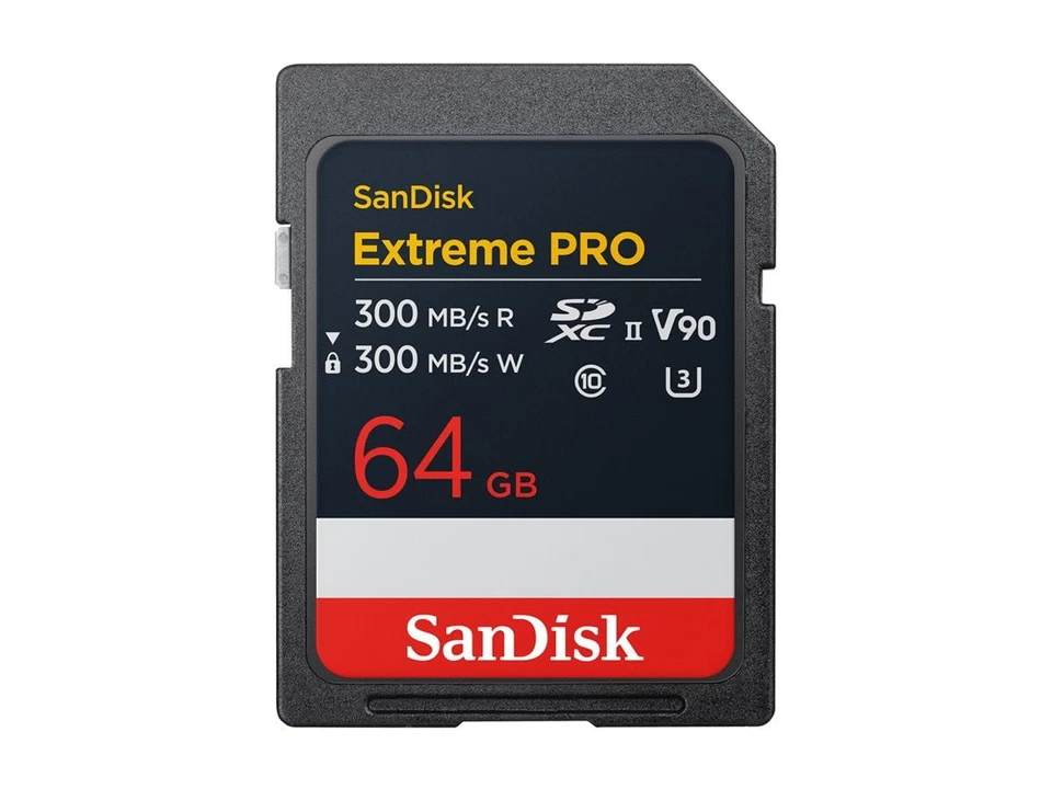 Sandisk Extreme Pro 64gb Uhs-ii V90 Sdsdxdm-064g-gn4in C10 U3 R300/w300mb/s - Image 1 of 1