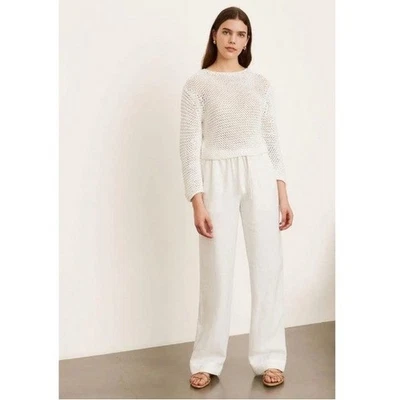 Vince 100% Hemp Pull-On High Rise Elastic Waist Straight Pants Beach White Small - Image 1 of 4
