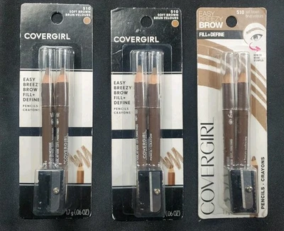 Lot 3 CoverGirl Easy Breezy Brow Fill + Define #510 Soft Brown Eyebrow New - Image 1 of 4
