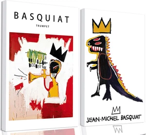 2 piezas de póster de corona de dinosaurios arte de pared lienzo graffiti callejero, 12 "16" 2" - Imagen 1 de 12