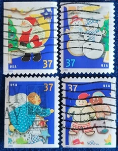 US Stamps 2005 Christmas Cookies Holiday Set Of 4 Used 37c Off Paper #3949-3952+ - Picture 1 of 1