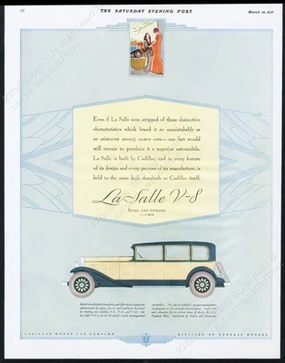 1931 Cadillac La Salle sedan yellow and green car art vintage print ad - Image 1 of 4