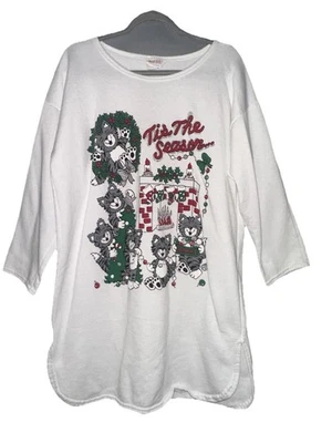 Лучшие друзья кошки женщин ночная рубашка платье толстовка материал коттедж бабушка винтажный - Изображение 1 из 4