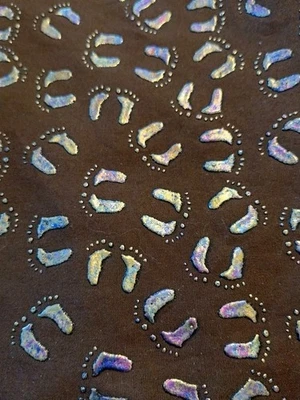 Metallic Brocade Fabric Brown Iridescent Lifted Cloque 3 1/3 Yards Feet Pattern - Image 1 of 4