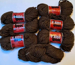 Viking Wool Yarn Brown Icelandic Icelock Vintage Blanket Rug Worsted Weight READ - Picture 1 of 7