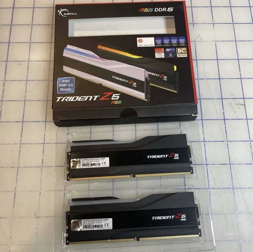 G.SKILL Trident Z5 RGB 64GB (2x32GB) DDR5-6400 RAM (F5-6400J3239G32GX2-TZ5RK) - Image 1 of 4