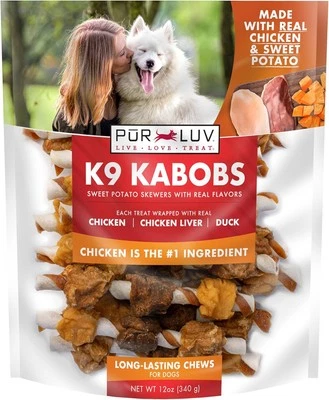 K9 Kabobs golosinas para perros con pollo real, pato y 12 onzas (paquete de 1), marrón  Foto 1 de 4
