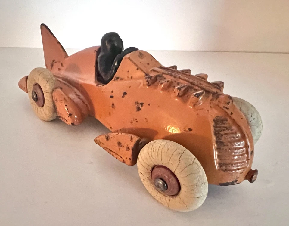 1930’s HUBLEY CAST IRON RACE CAR -7-INCH- HTF - VERY GOOD - ORIGINAL VINTAGE CAR - Image 1 of 4