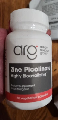 Picolinato de zinc Allergy Research Group - 60 cápsulas - CAD: 2027 Foto 1 de 3