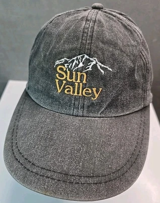 De Colección Sombrero Sun Valley Gris Correa de Cuero Hecho en Canadá Gorra Bald Mountain Logo Foto 1 de 4