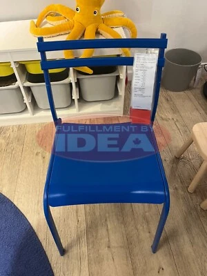 Brand New IKEA GENESON Chair Metal/Blue 805.677.96 — 第 1/3 张图片