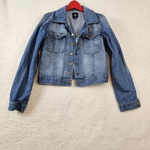 Chaqueta vaquera corta Gap para mujer pequeña azul denim lavado medio cottagecore occidental - Imagen 1 de 10