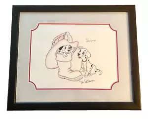 Disney Artist Paul Banwer Framed Art Fireman Dalmatian Signed - Picture 1 of 9