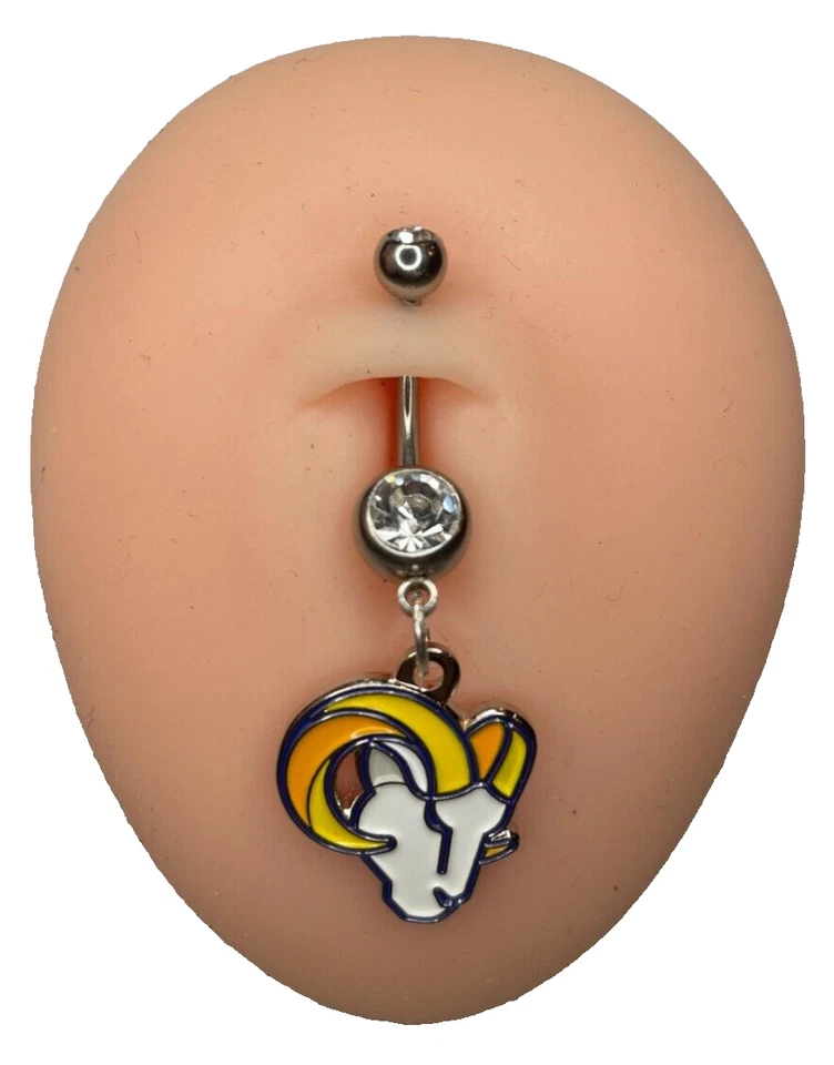 Piercing anillo ombligo acero quirúrgico gema doble ajuste Los Angeles Rams Foto 1 de 1