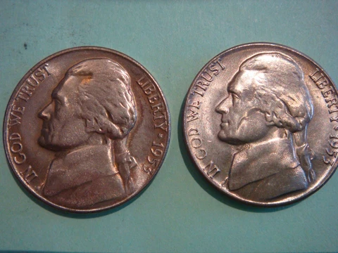 1953 D 1953 S  Jefferson Nickels - XF+ very nice album fillers partial steps D Cover