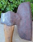 Massive Antique Broadhead Axe Wm Beatty & Son Chester PA Forged Wrought Iron Red