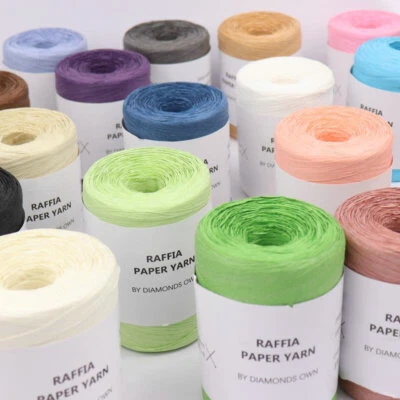 240M RAFFIA Natural Home Fiber paper Hand knitting Crochet hat summer DIY Yarn - Image 1 of 4