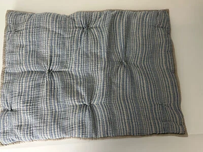 POTTERY BARN Azul Suave Algodón Rayas Estándar Almohada Fundas x 2 Foto 1 de 3