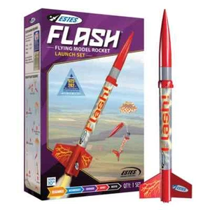ESTES FLASH Flying Model Rocket E2X Launch Set #1478  Easy-To-Assemble Open Box - Picture 1 of 1
