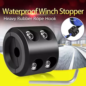 Winch Stopper Stop Rubber Heavy Duty Cable Line Waterproof Rope Hook ATV UTV - Foto 1 di 10